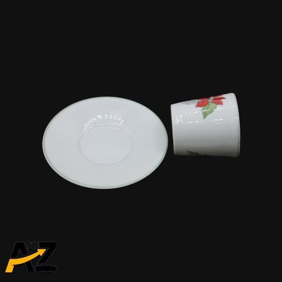 Vintage Block Spal Poinsettia Pattern China Demitasse Cup Saucer Set - Set of 4 - Picture 12 of 12